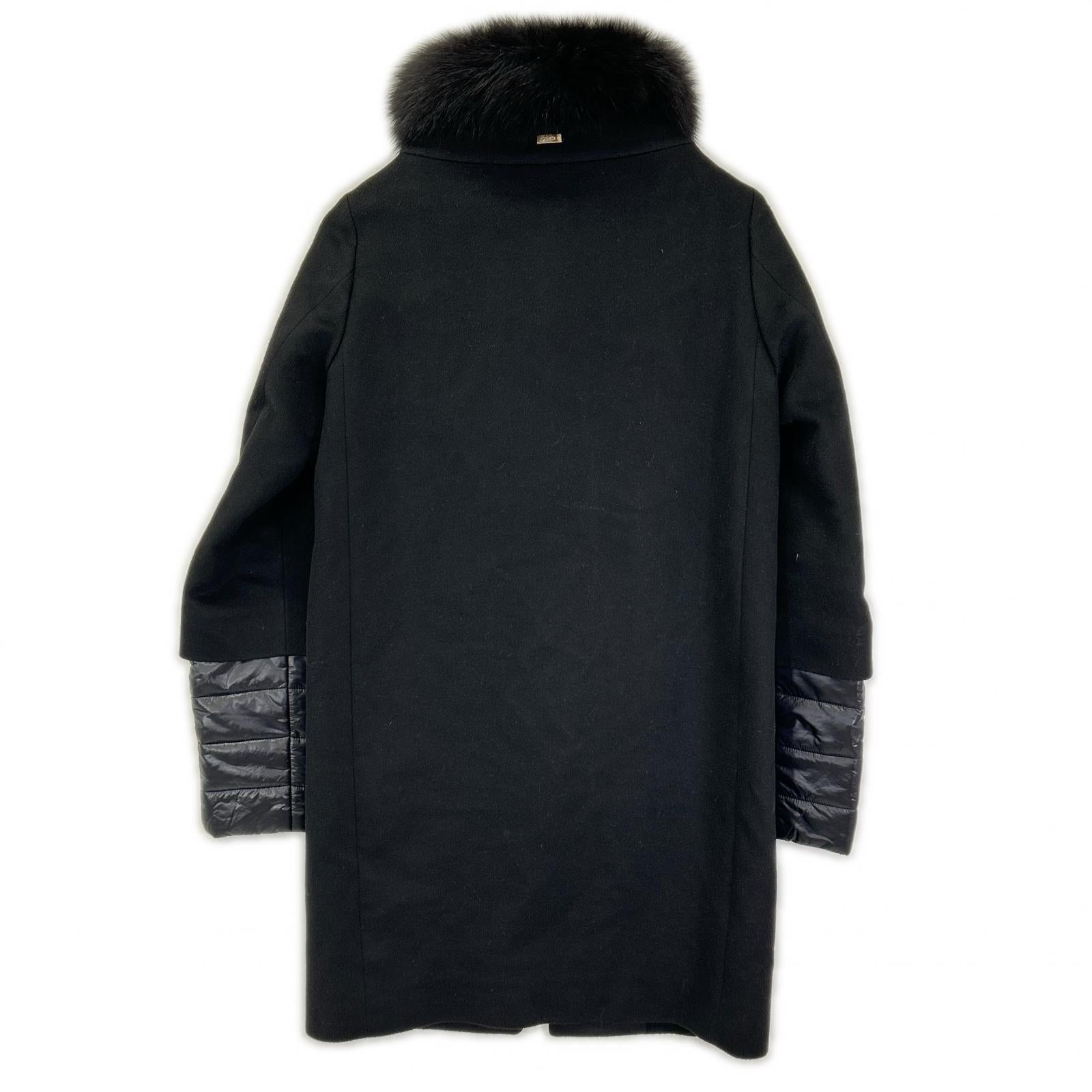 HERNO ヘルノ 37722-34370-3 カシミア ファー インナー ベスト付き ロングコート コート
