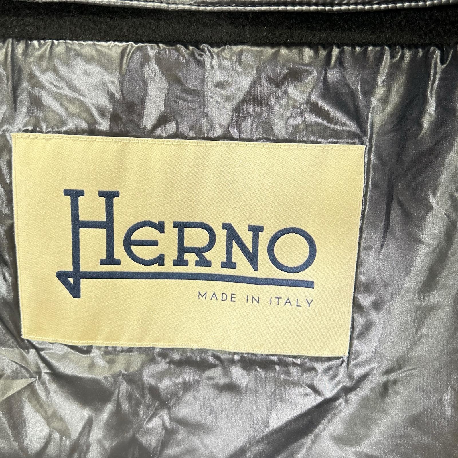 HERNO ヘルノ 37722-34370-3 カシミア ファー インナー ベスト付き ロングコート コート