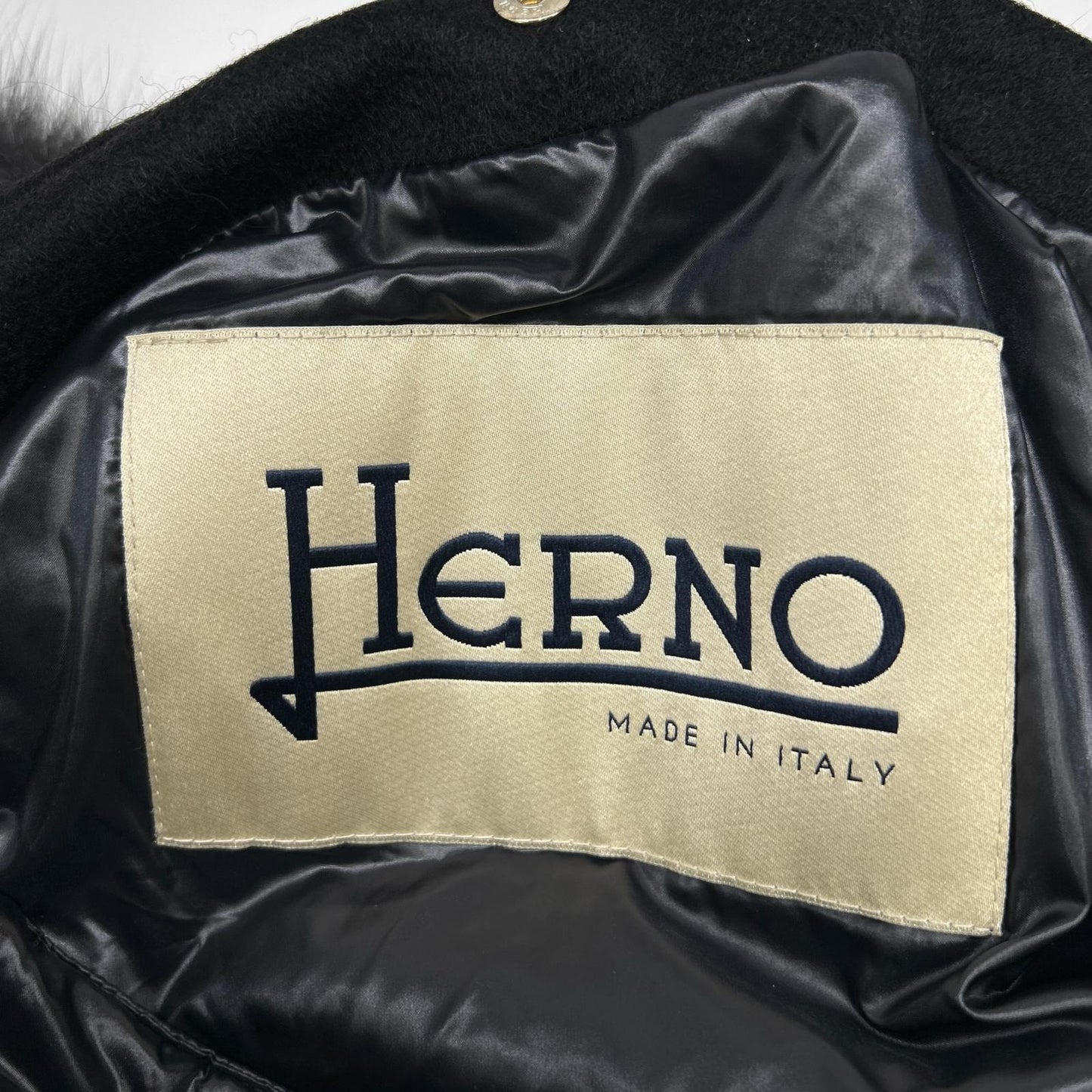 HERNO ヘルノ 37722-34370-3 カシミア ファー インナー ベスト付き ロングコート コート
