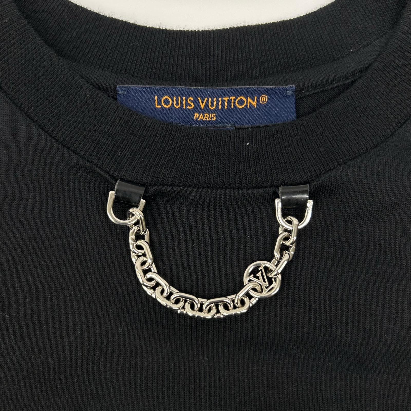 LOUIS VUITTON ルイヴィトン 【国内正規/23年製】RW232W TXP FJTS18 チェーン リバースロゴ プリント Tシャツ トップス