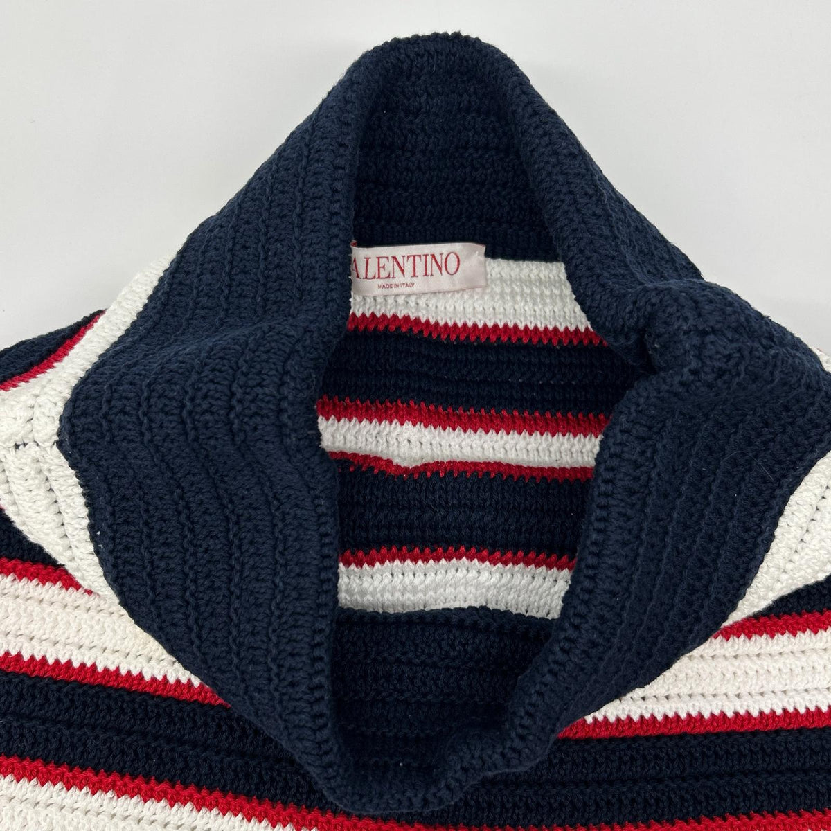 VALENTINO Valentino striped Rockstud knit miniskirt