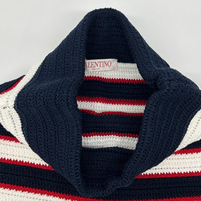VALENTINO Valentino striped Rockstud knit miniskirt