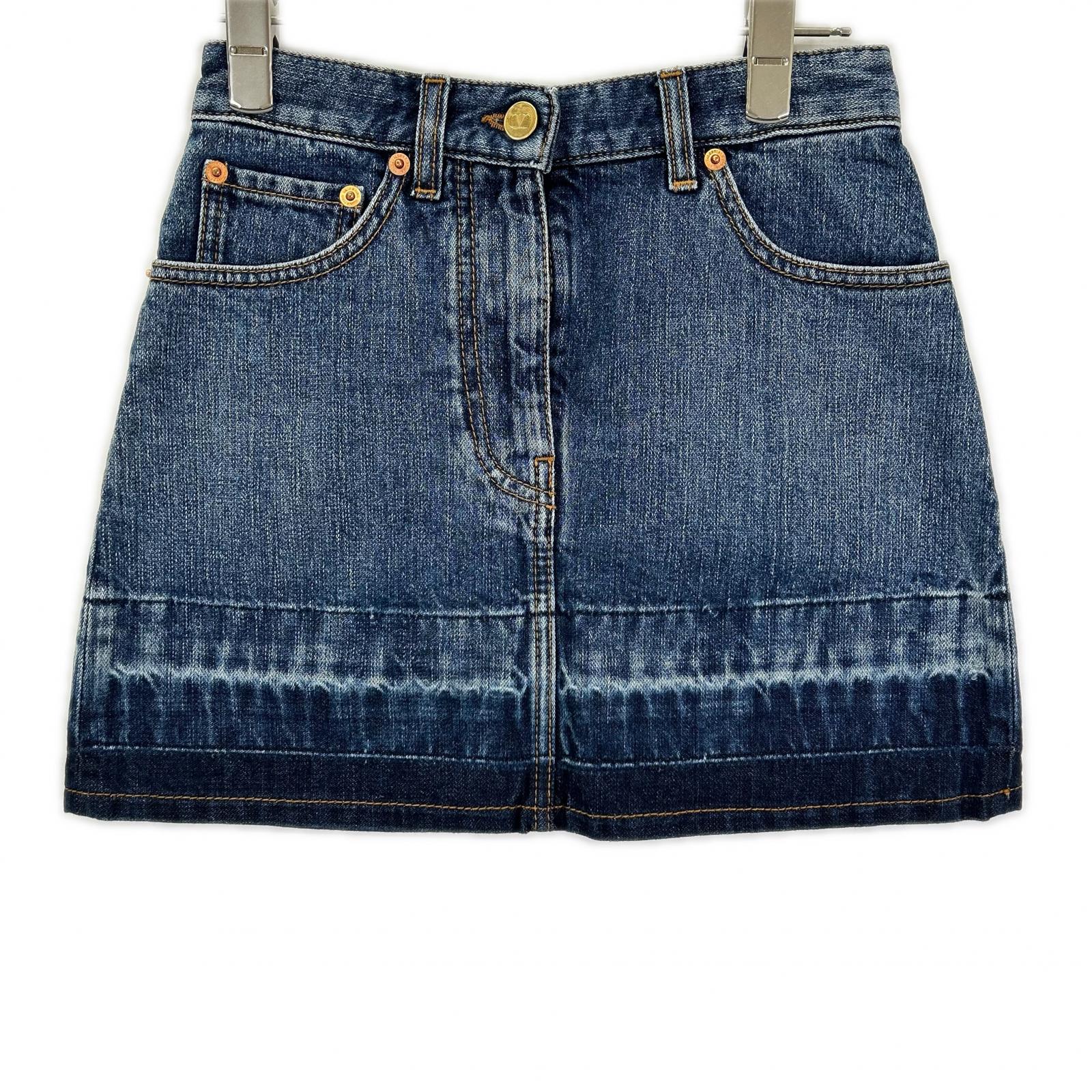 VALENTINO ヴァレンティノ Vロゴ 金具デニムミニスカート スカート