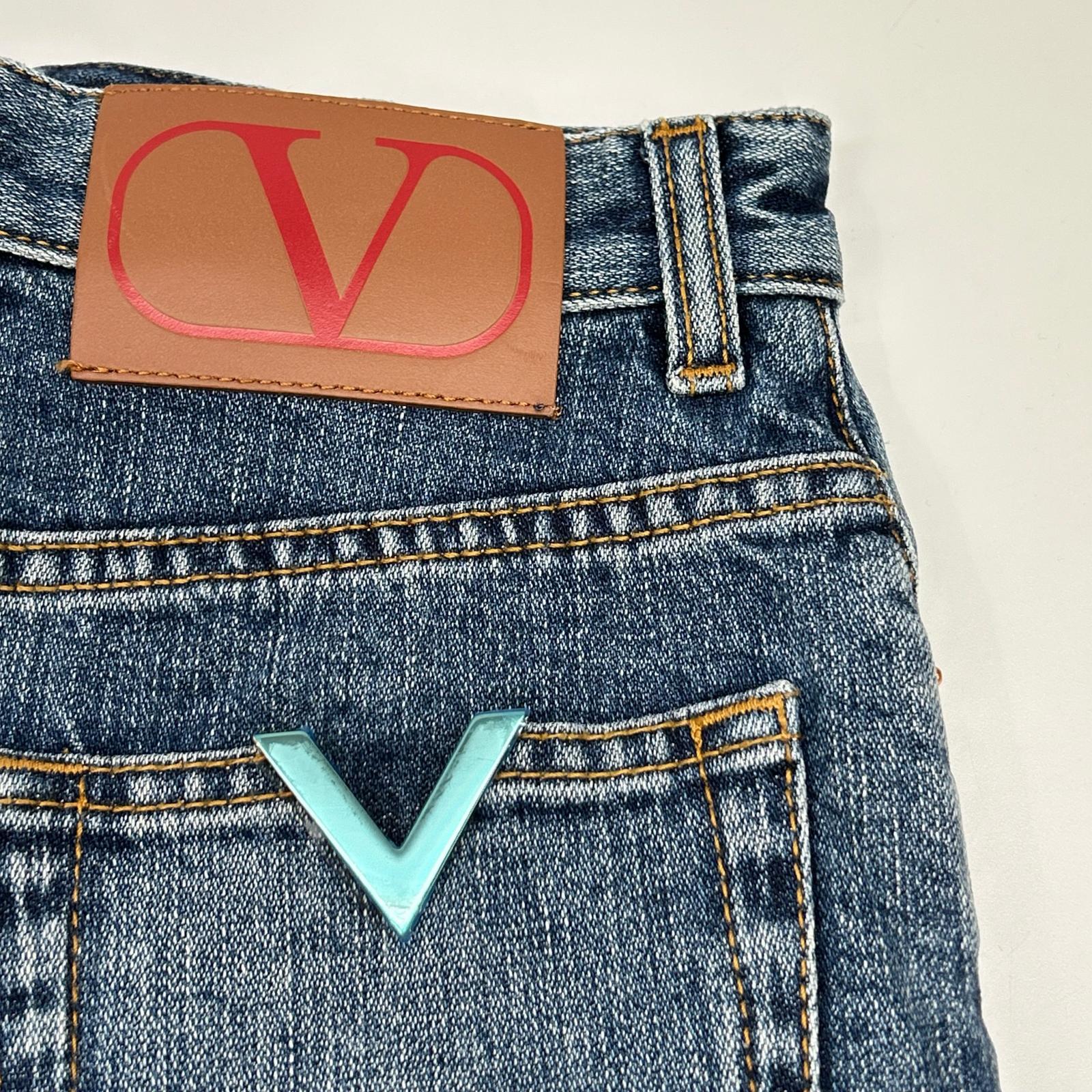 VALENTINO ヴァレンティノ Vロゴ 金具デニムミニスカート スカート