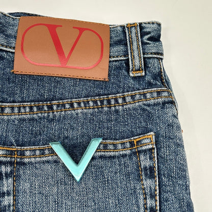 VALENTINO ヴァレンティノ Vロゴ 金具デニムミニスカート スカート