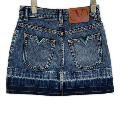 VALENTINO ヴァレンティノ Vロゴ 金具デニムミニスカート スカート
