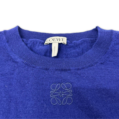 LOEWE ロエベ ネイビー アナグラム 半袖ニット トップス