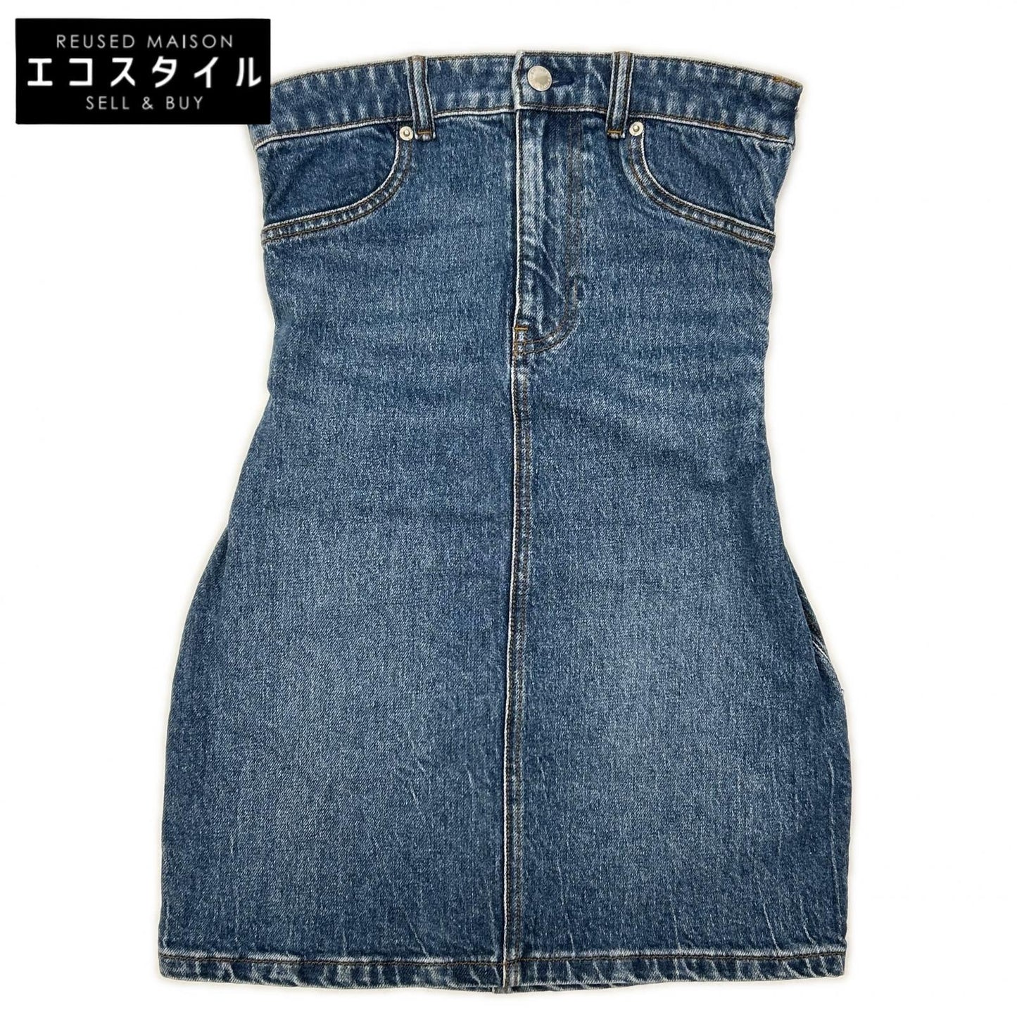 ALEXANDER WANG アレキサンダーワン 4DC3246465 ベアトップ デニム ミニドレス ワンピース ワンピース