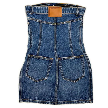 ALEXANDER WANG アレキサンダーワン 4DC3246465 ベアトップ デニム ミニドレス ワンピース ワンピース
