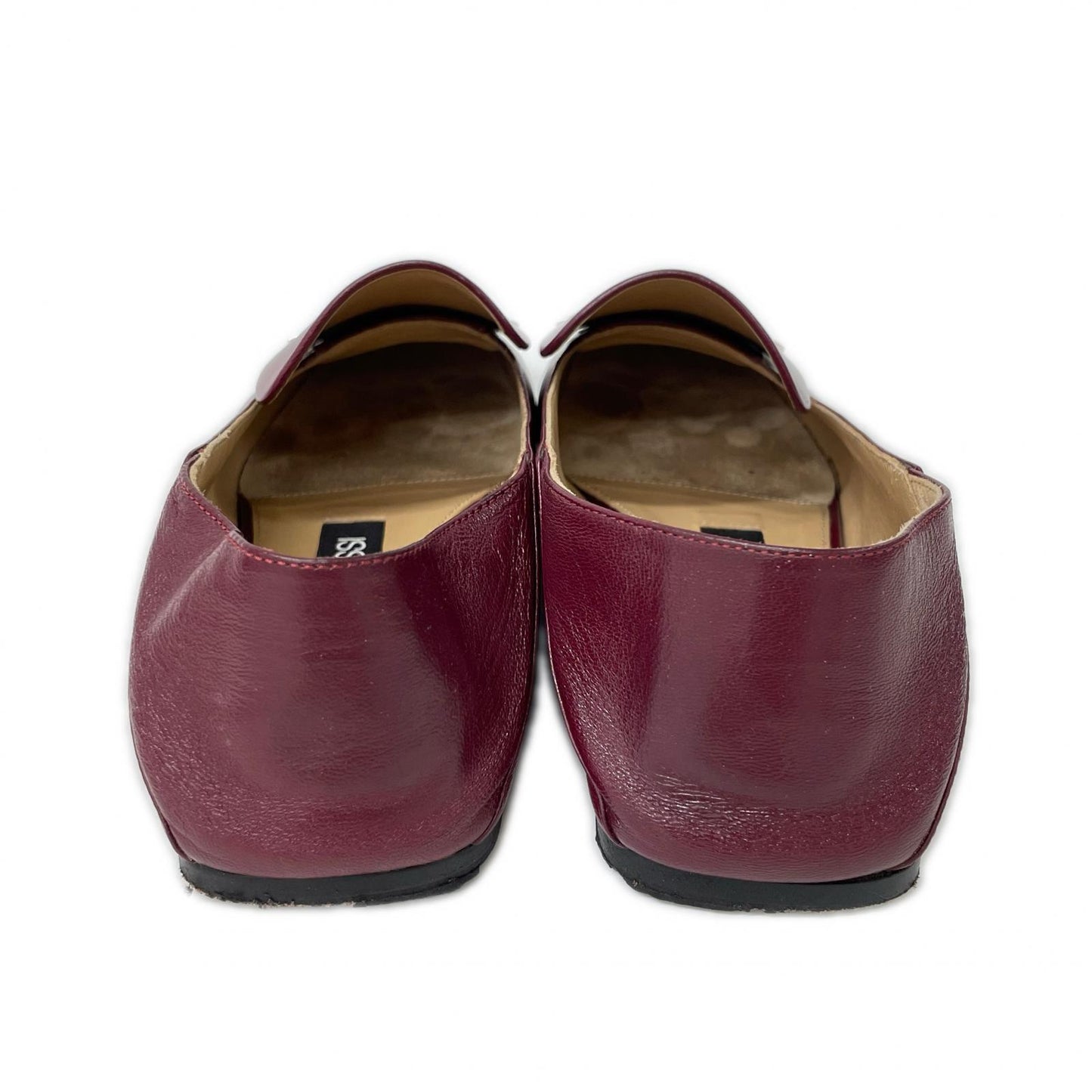 Sergio Rossi セルジオロッシ A77990 SR1 Scarpe Donna ロゴプレート レザー フラット スリッポン シューズ
