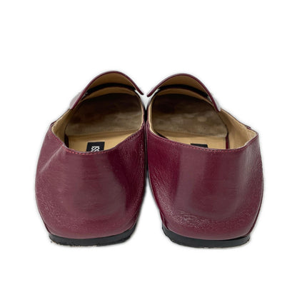 Sergio Rossi セルジオロッシ A77990 SR1 Scarpe Donna ロゴプレート レザー フラット スリッポン シューズ