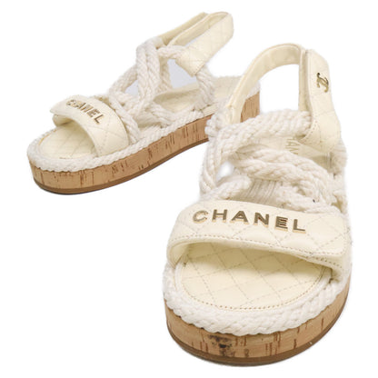 CHANEL シャネル G34602 ココマーク マトラッセ ロープ サンダル シューズ