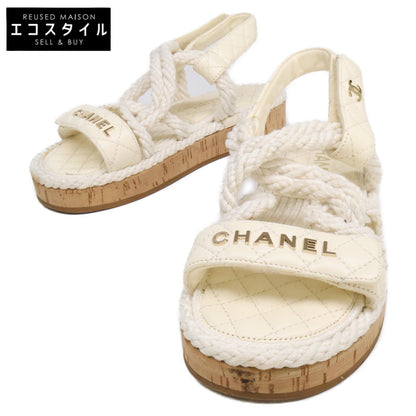 CHANEL シャネル G34602 ココマーク マトラッセ ロープ サンダル シューズ