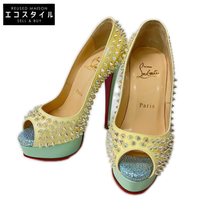 CHRISTIAN LOUBOUTIN クリスチャンルブタン 【美品】LADY PEEP SPIKES パテントレザー スタッズ ヒールパンプス シューズ
