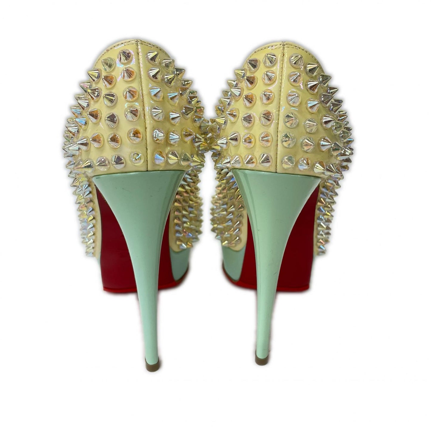 CHRISTIAN LOUBOUTIN クリスチャンルブタン 【美品】LADY PEEP SPIKES パテントレザー スタッズ ヒールパンプス シューズ
