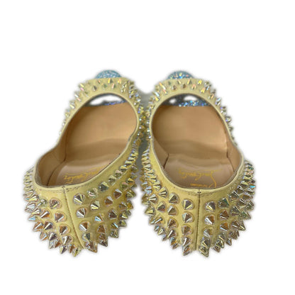 CHRISTIAN LOUBOUTIN クリスチャンルブタン 【美品】LADY PEEP SPIKES パテントレザー スタッズ ヒールパンプス シューズ