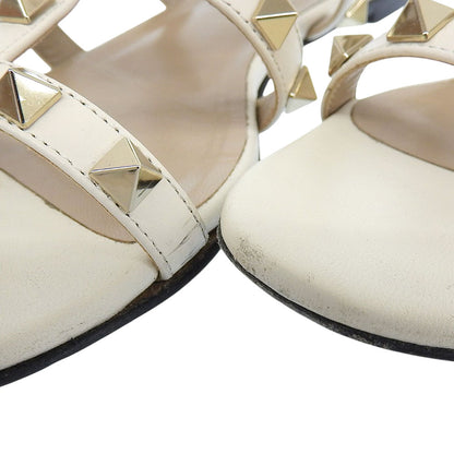 VALENTINO ヴァレンティノ ロックスタッズ ストラップ フラットサンダル レディース ライトベージュ 34 シューズ