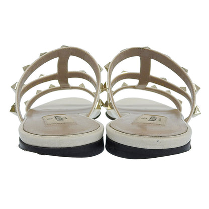 VALENTINO ヴァレンティノ ロックスタッズ ストラップ フラットサンダル レディース ライトベージュ 34 シューズ