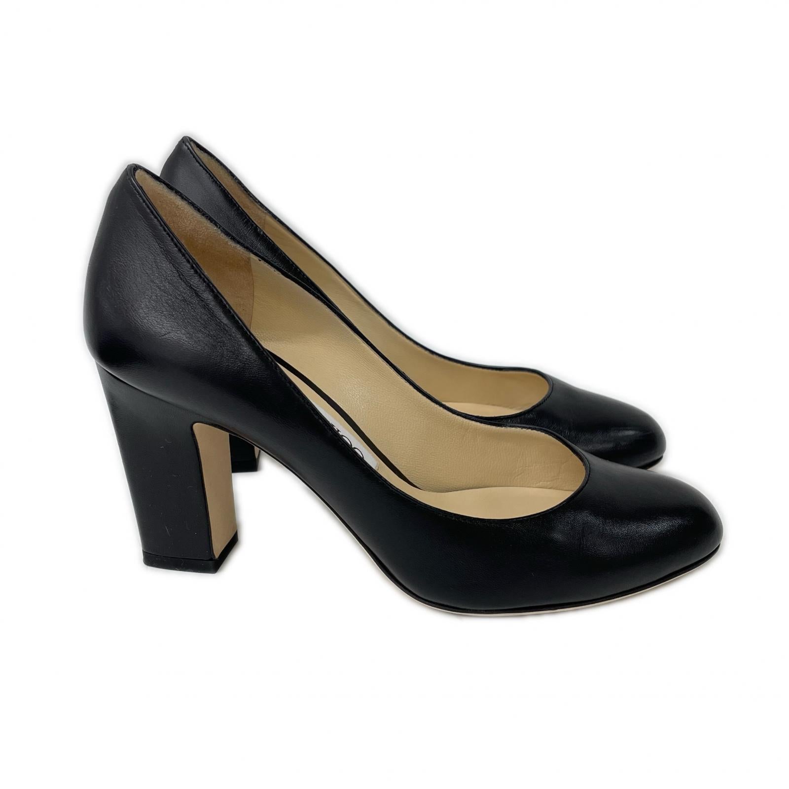 JIMMY CHOO ジミーチュウ BILLIE85 レザー チャンキーヒール パンプス シューズ