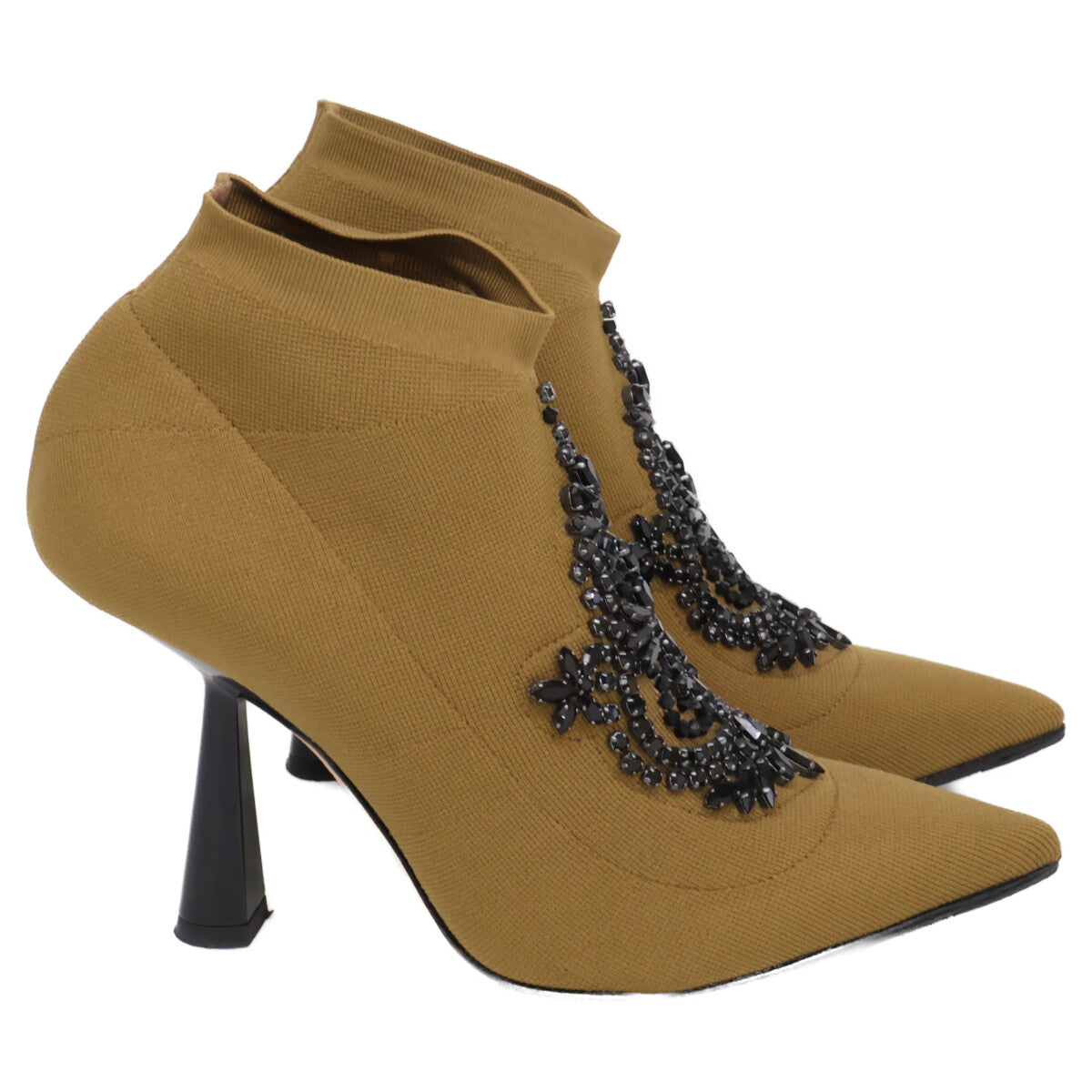 JIMMY CHOO ジミーチュウ 【新品同様】SABER100 ビジュー アンクルソックス ヒールブーツ シューズ