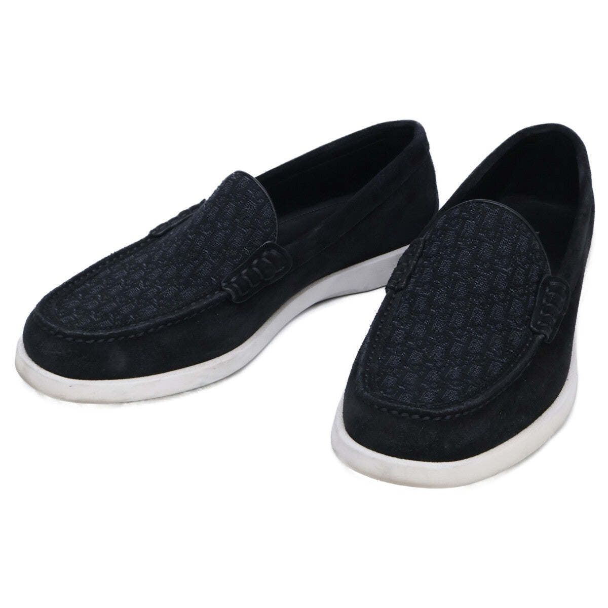 DIOR ディオール 【美品】Dior Granville スエード/ディオール オブリーク ジャカード ローファー シューズ