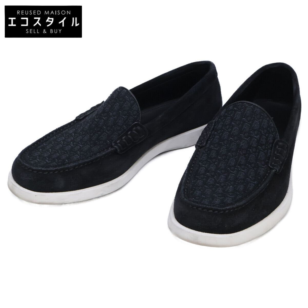 DIOR ディオール 【美品】Dior Granville スエード/ディオール オブリーク ジャカード ローファー シューズ