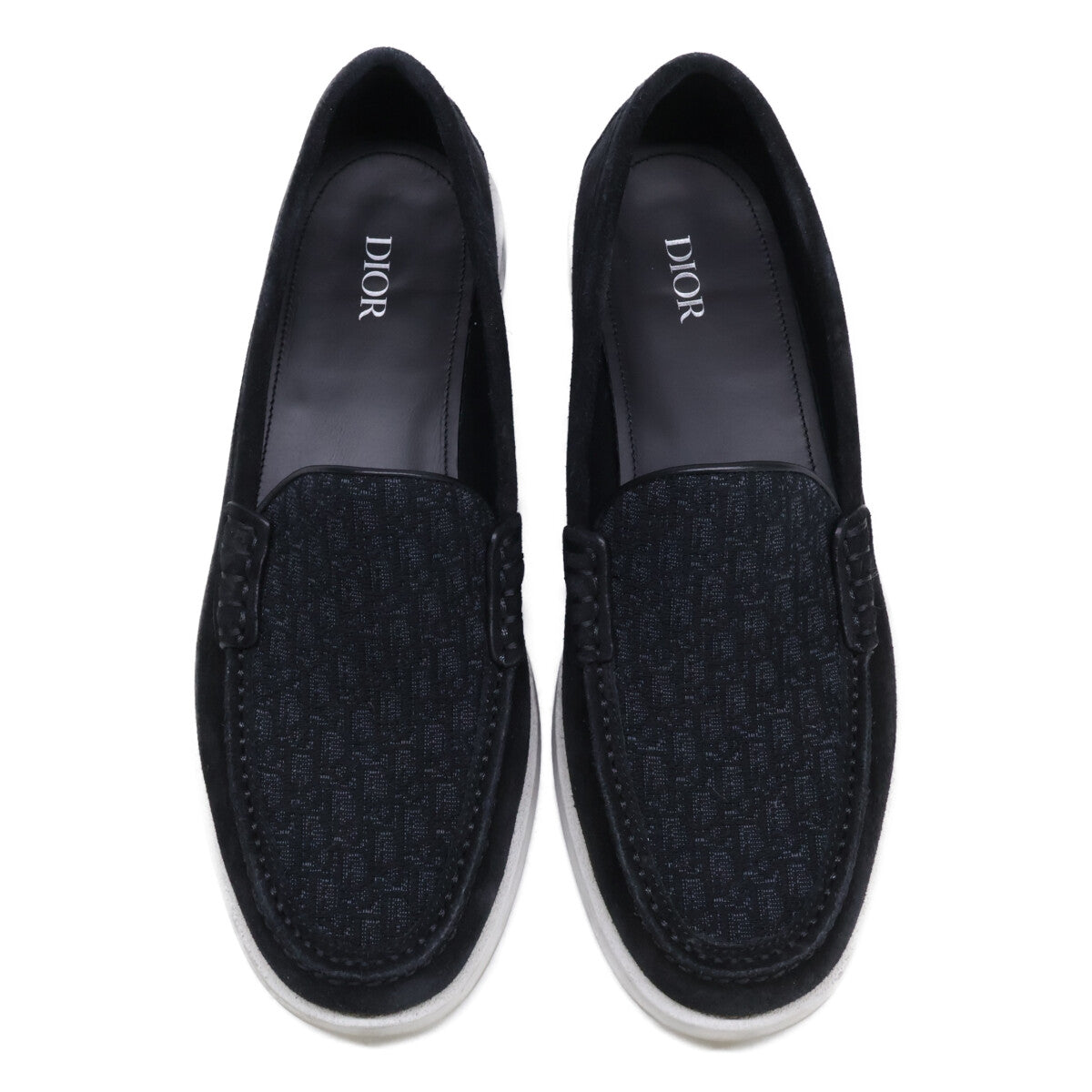 DIOR ディオール 【美品】Dior Granville スエード/ディオール オブリーク ジャカード ローファー シューズ