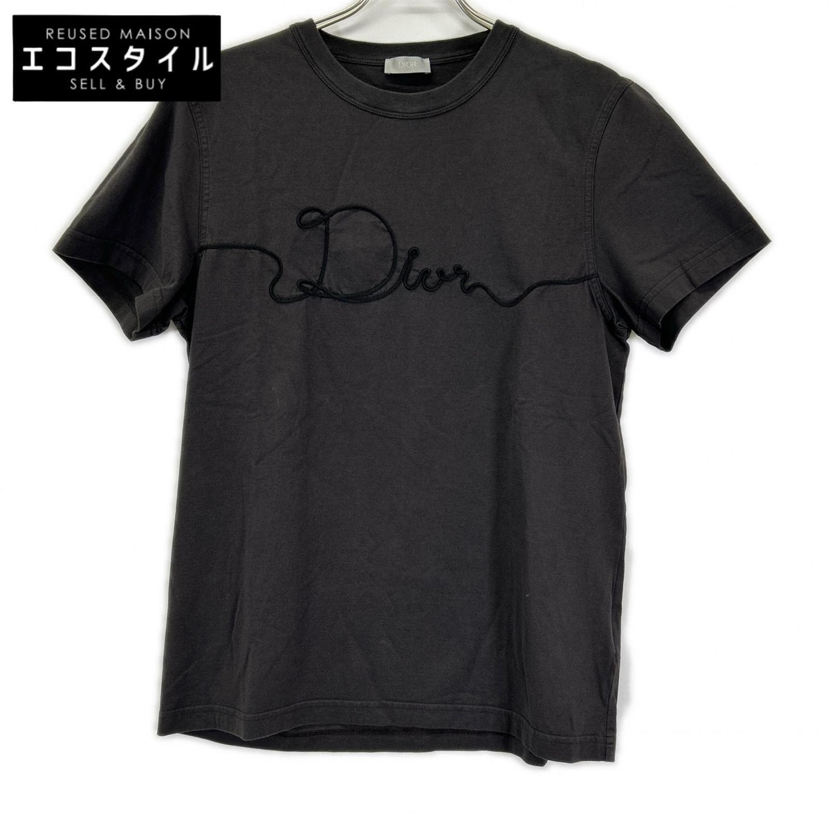DIOR ディオール 613J668A0677 ディオールリボン ブラック クルーネックTシャツ トップス