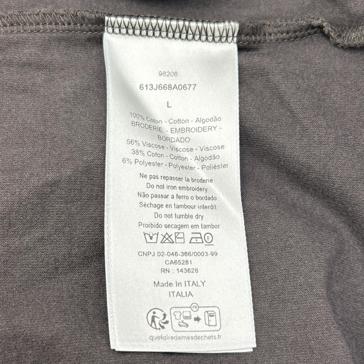 DIOR ディオール 613J668A0677 ディオールリボン ブラック クルーネックTシャツ トップス