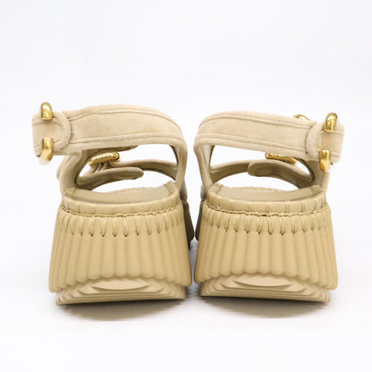 Chloe クロエ 【新品同様】CH26S17KVI81N35W NAMA スエードストラップ ウェッジ サンダル シューズ