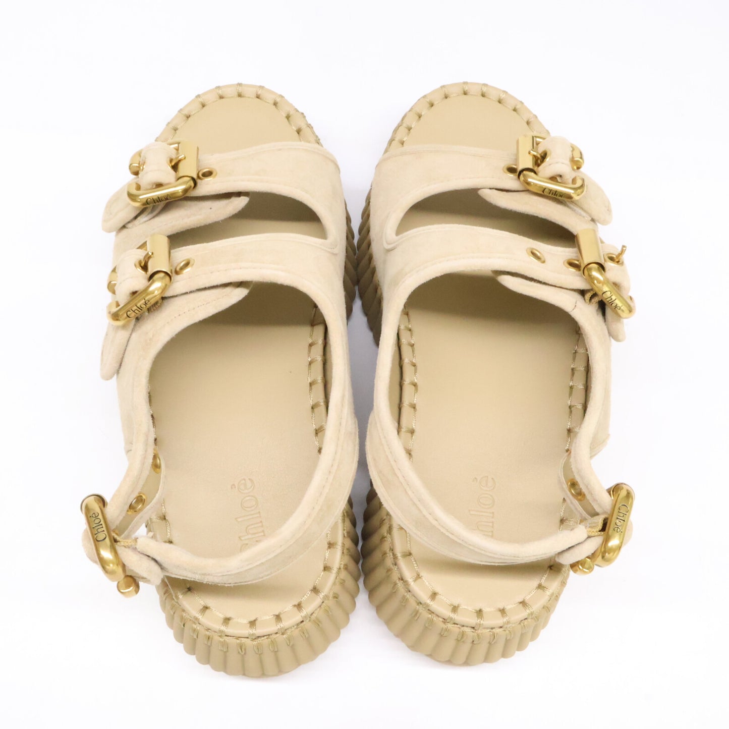 Chloe クロエ 【新品同様】CH26S17KVI81N35W NAMA スエードストラップ ウェッジ サンダル シューズ
