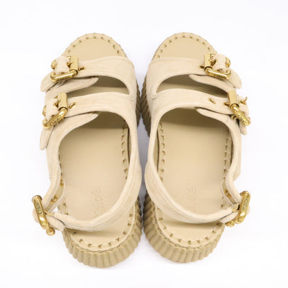 Chloe クロエ 【新品同様】CH26S17KVI81N35W NAMA スエードストラップ ウェッジ サンダル シューズ