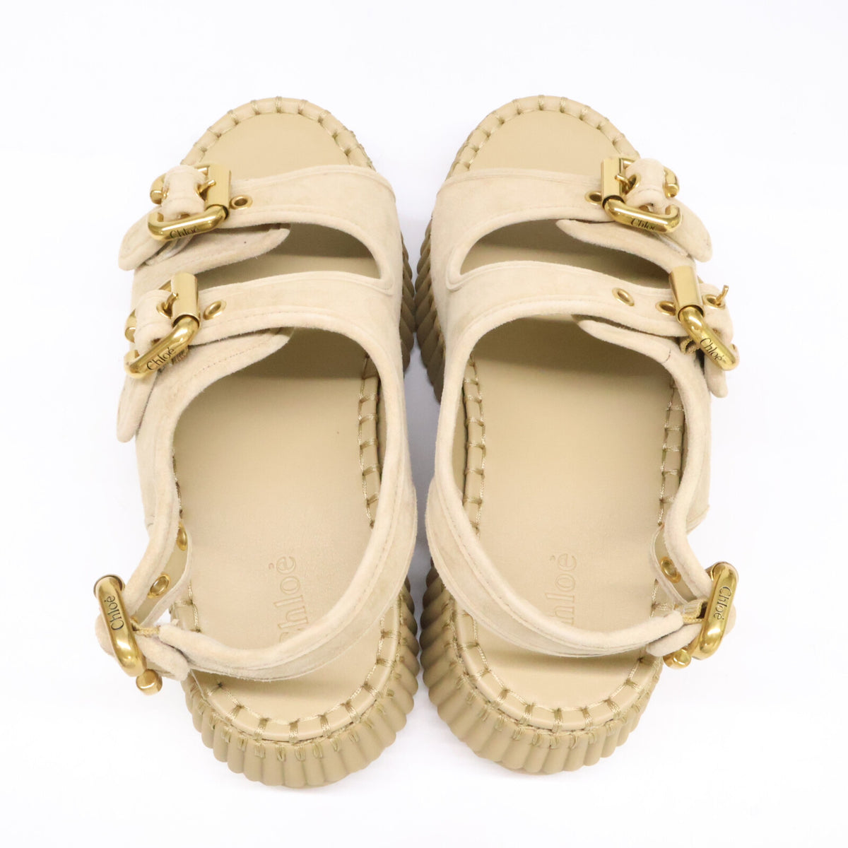 Chloe クロエ 【新品同様】CH26S17KVI81N35W NAMA スエードストラップ ウェッジ サンダル シューズ
