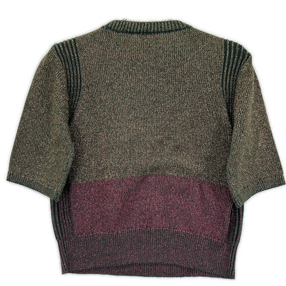 DRIES VAN NOTEN ドリスヴァンノッテン 51158-12-021115 グリーン系 ラメニット 半袖カットソー トップス