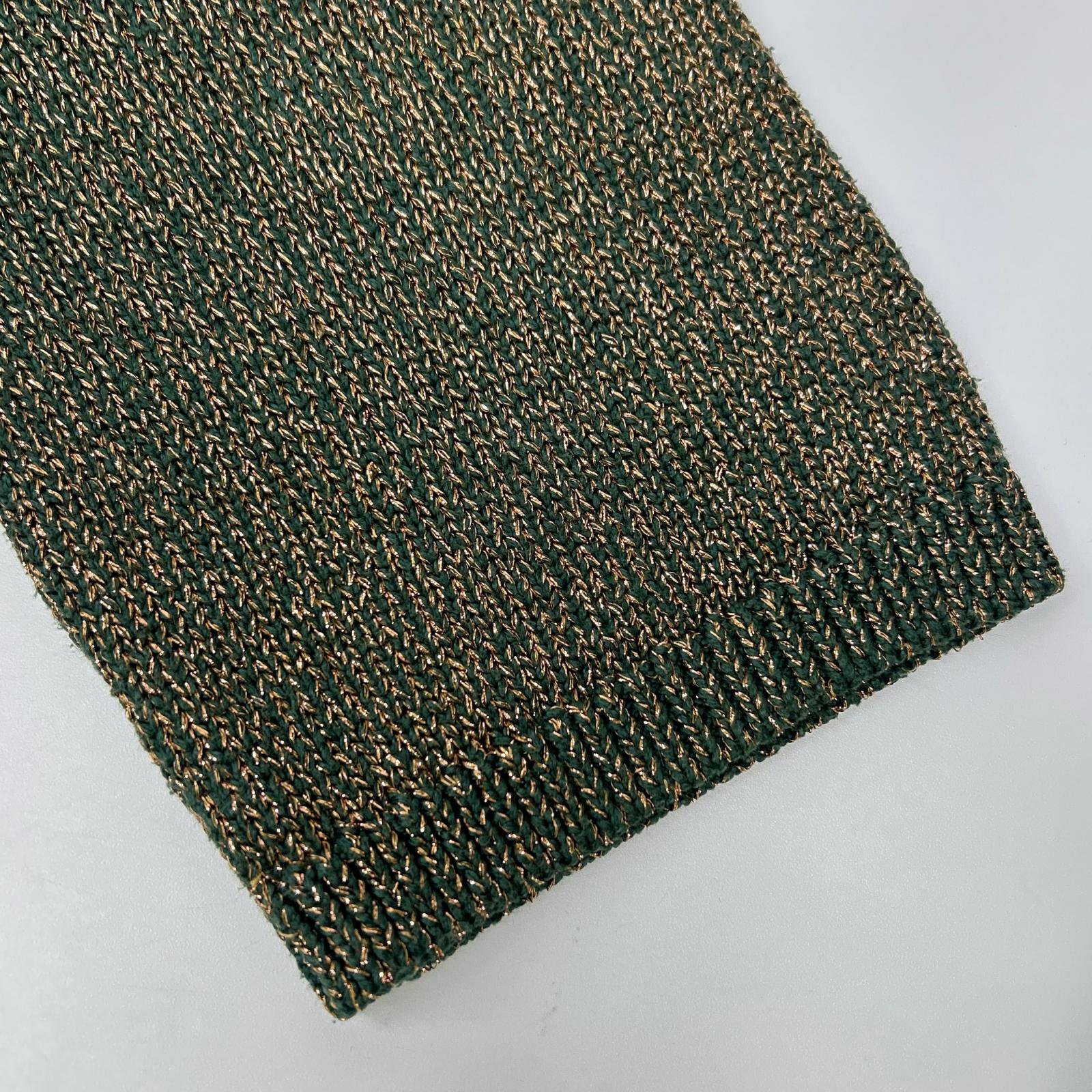 DRIES VAN NOTEN ドリスヴァンノッテン 51158-12-021115 グリーン系 ラメニット 半袖カットソー トップス