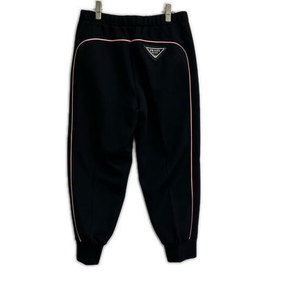PRADA プラダ 20年製 132338 S202 1X77 ブラック×ピンクライン スウェットパンツ ボトムス