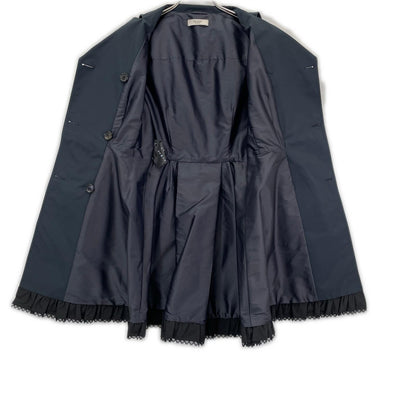PRADA プラダ 10SS 86540C ネイビー フリルデザイン トレンチコート コート