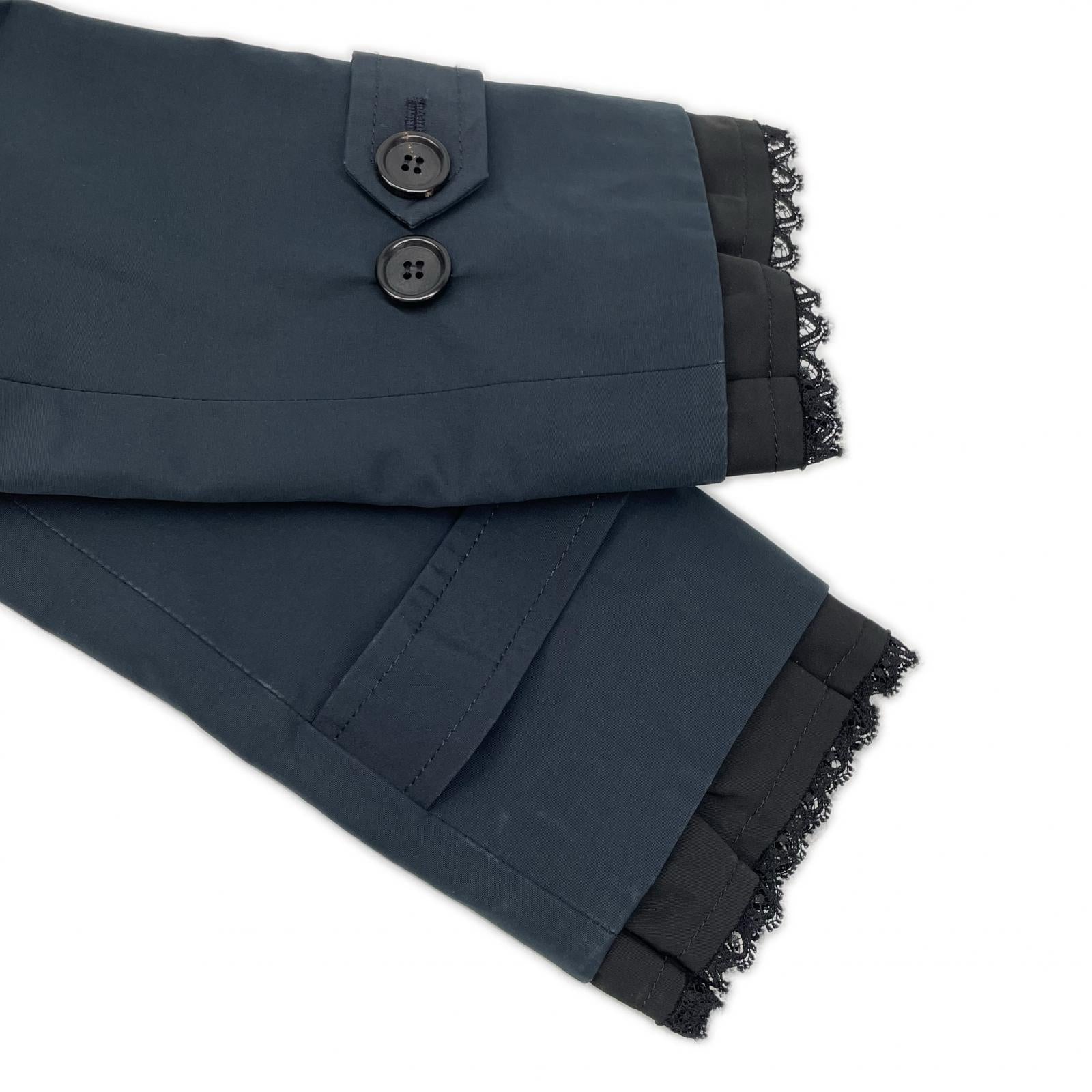 PRADA プラダ 10SS 86540C ネイビー フリルデザイン トレンチコート コート