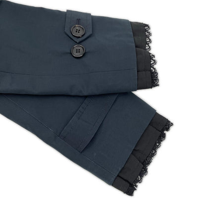 PRADA プラダ 10SS 86540C ネイビー フリルデザイン トレンチコート コート
