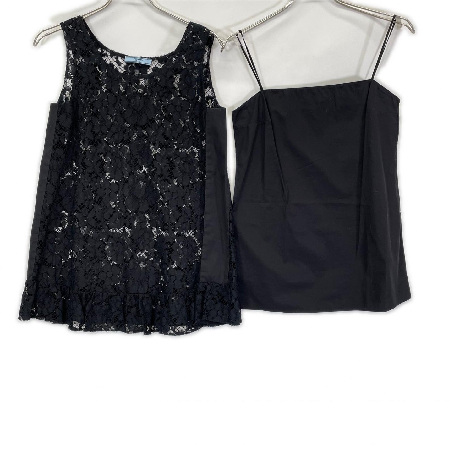 PRADA プラダ 16SS P984C ブラック インナー 総レース ノースリーブトップス トップス