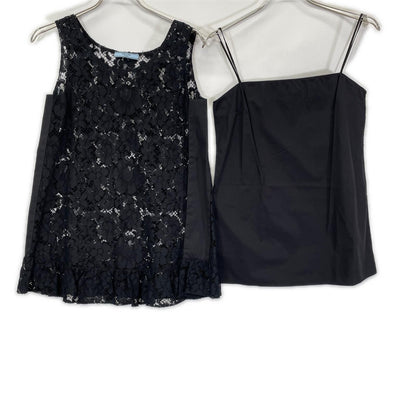 PRADA プラダ 16SS P984C ブラック インナー 総レース ノースリーブトップス トップス