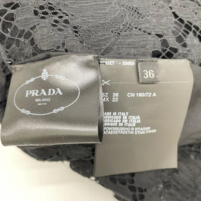 PRADA プラダ 16SS P984C ブラック インナー 総レース ノースリーブトップス トップス