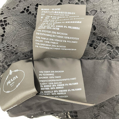 PRADA プラダ 16SS P984C ブラック インナー 総レース ノースリーブトップス トップス