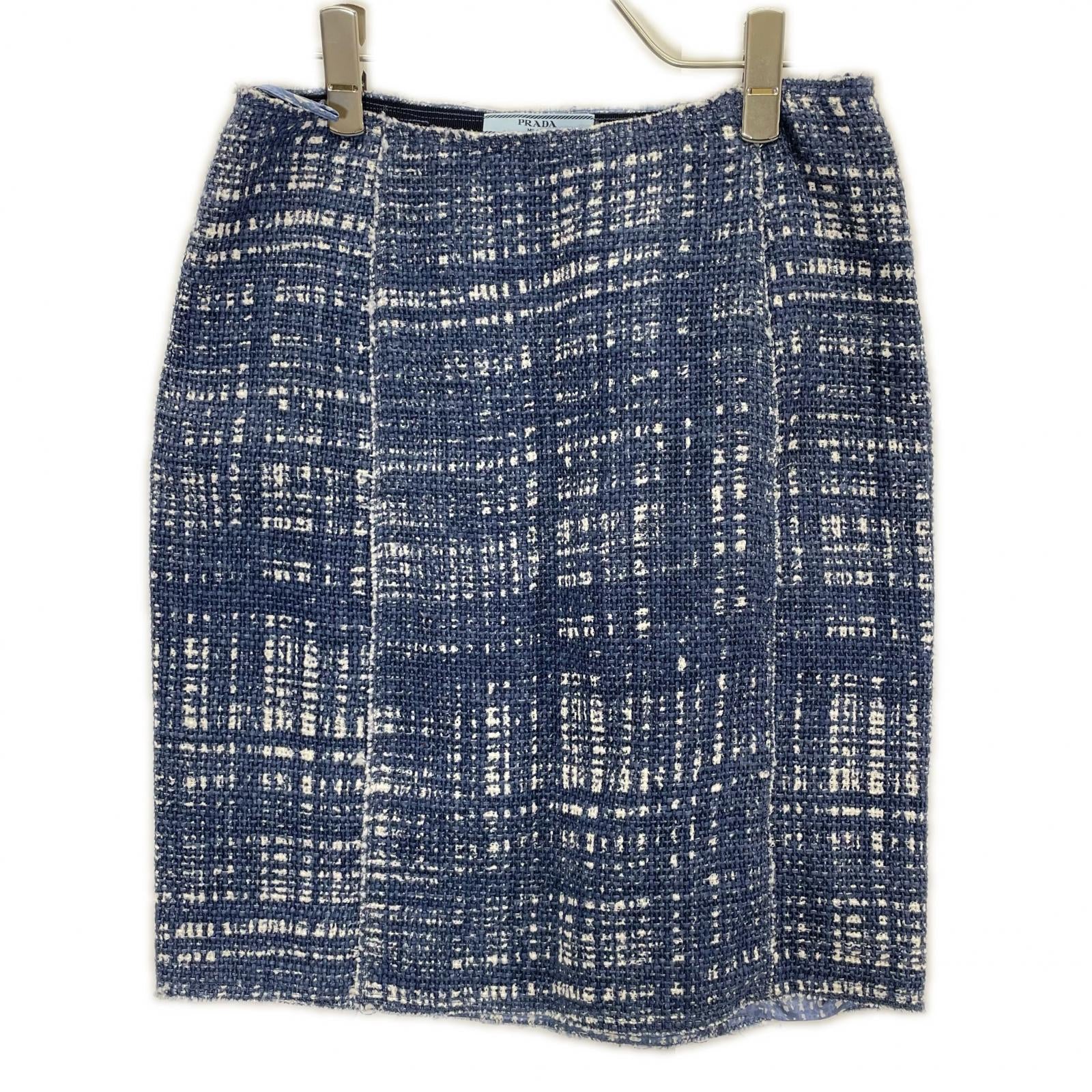 PRADA プラダ 10AW P5782/P1902 ツイード ノーカラージャケット スカートセットアップ スーツ セットアップ
