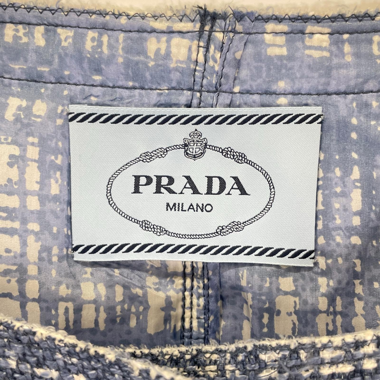 PRADA プラダ 10AW P5782/P1902 ツイード ノーカラージャケット スカートセットアップ スーツ セットアップ