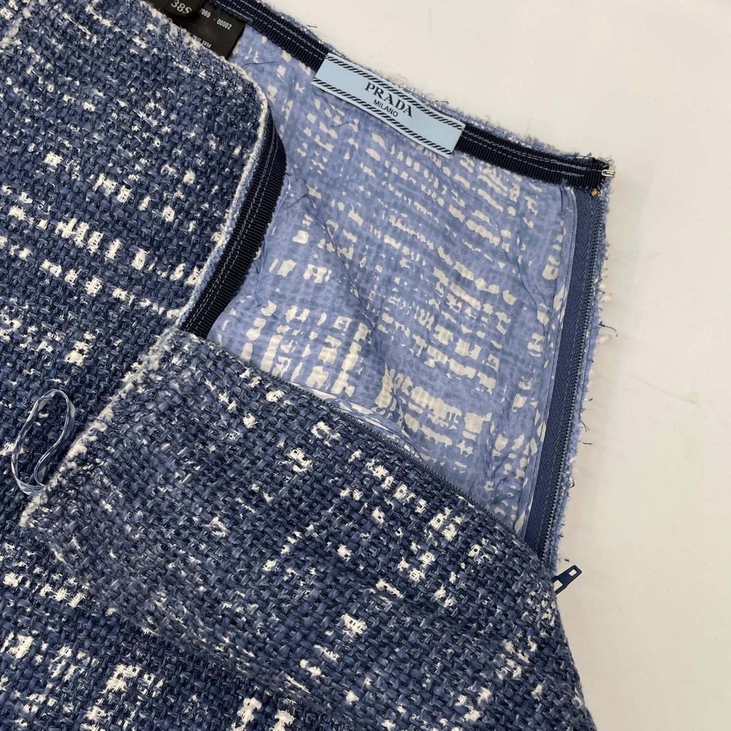 PRADA プラダ 10AW P5782/P1902 ツイード ノーカラージャケット スカートセットアップ スーツ セットアップ