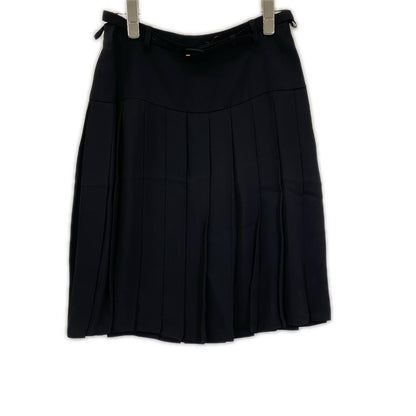 PRADA プラダ 12SS P1038 ブラック ウエストベルト プリーツ スカート スカート