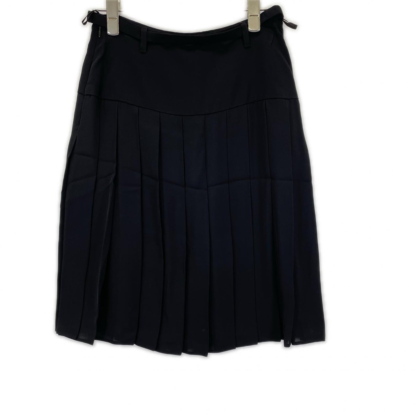 PRADA プラダ 12SS P1038 ブラック ウエストベルト プリーツ スカート スカート