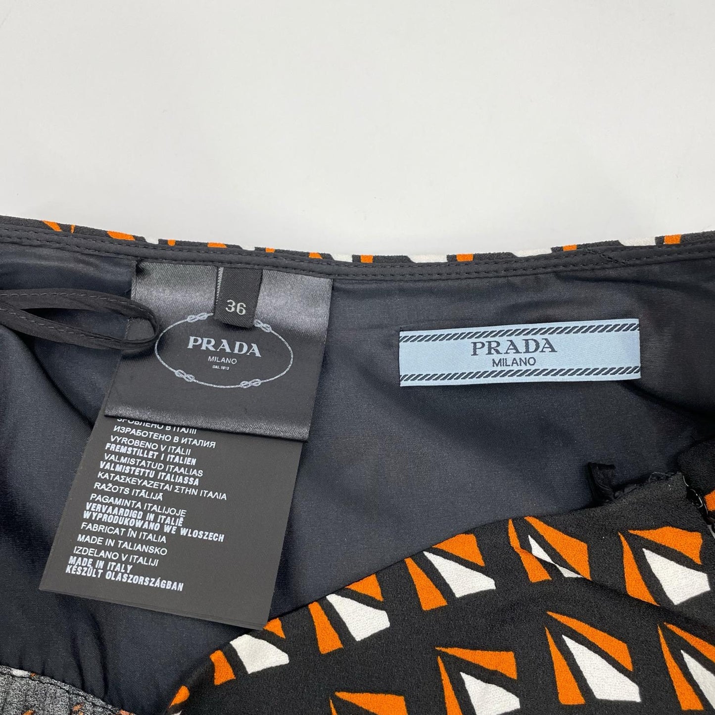 PRADA プラダ 14SS P103E 総柄 マルチカラー プリーツスカート スカート