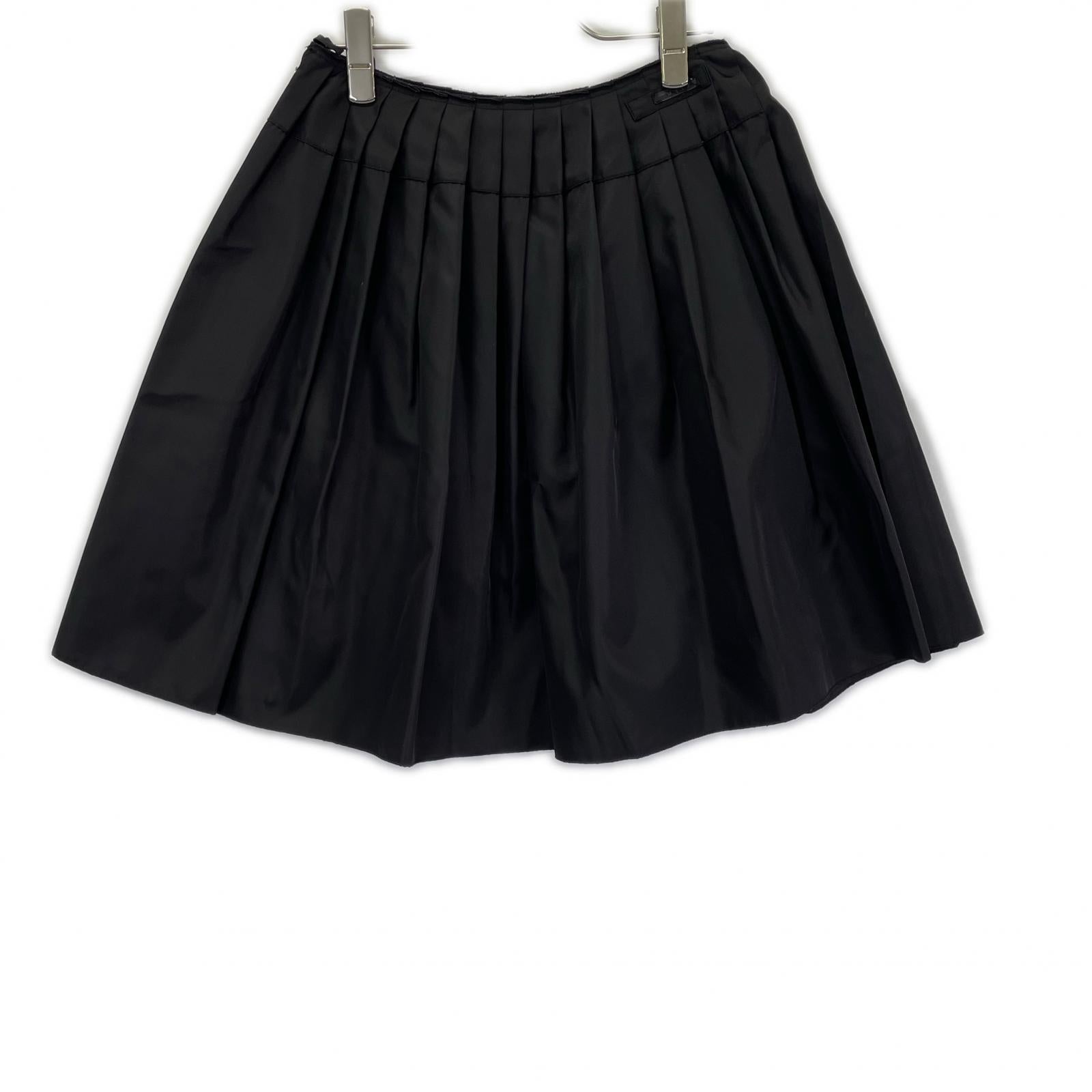 PRADA プラダ 10SS 21H472 ブラック ナイロン プリーツスカート スカート